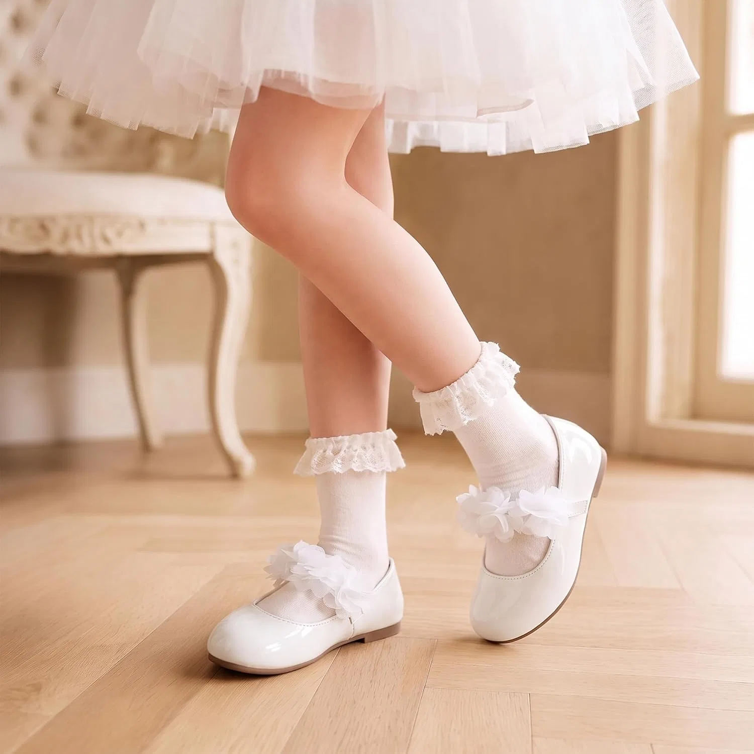 Детские туфли Мэри Джейн для девочек shoeslocker, White — фото 3