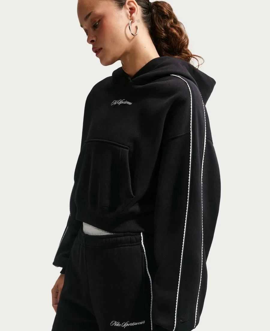 Худи оверсайз с отделкой фестонами Studio Fleece Nike, Total Black Total — фото 3