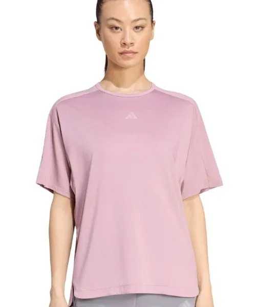 Женская футболка с коротким рукавом, свободного кроя, средняя длина Adidas, Smoke Pink