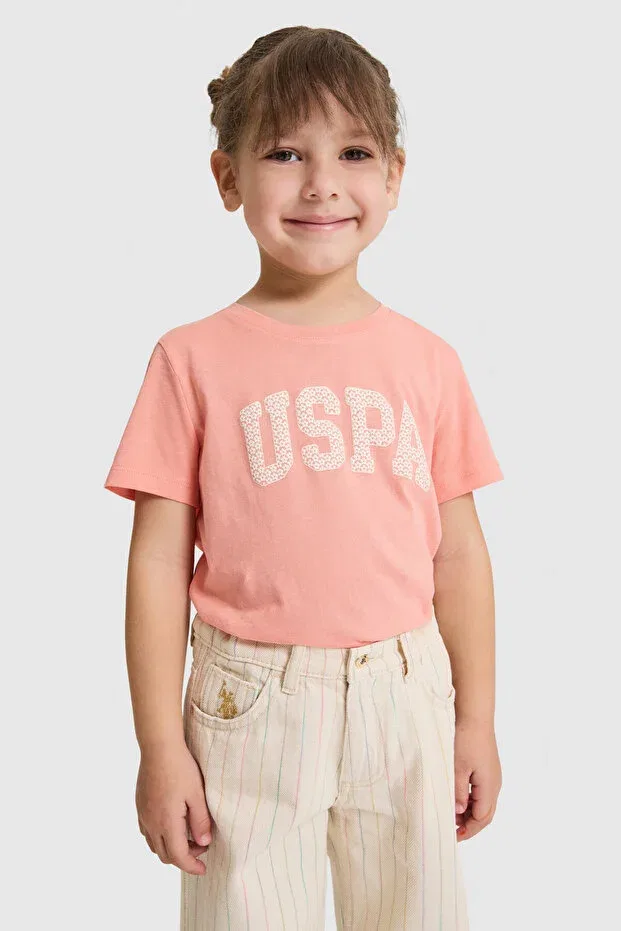 Детская футболка для девочек хлопковая U.S. Polo Assn., Coral