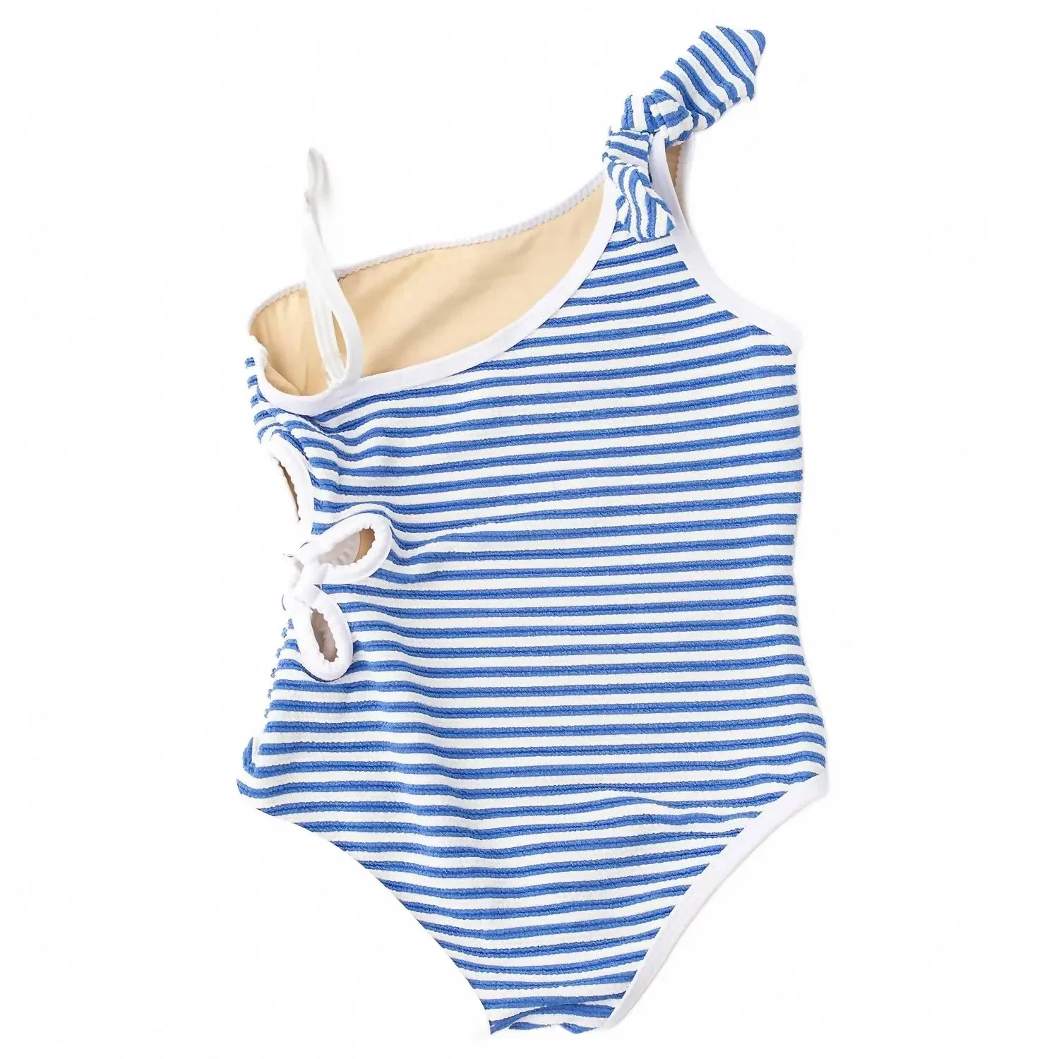 Детский купальник для девочек с вырезом и принтом Daisy Cut Out Colbalt Stripe shade critters, Cobalt — фото 2