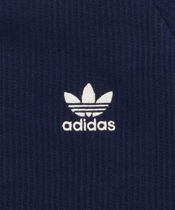 Пике/поло Adidas, вафельное, темно-синий — фото 4