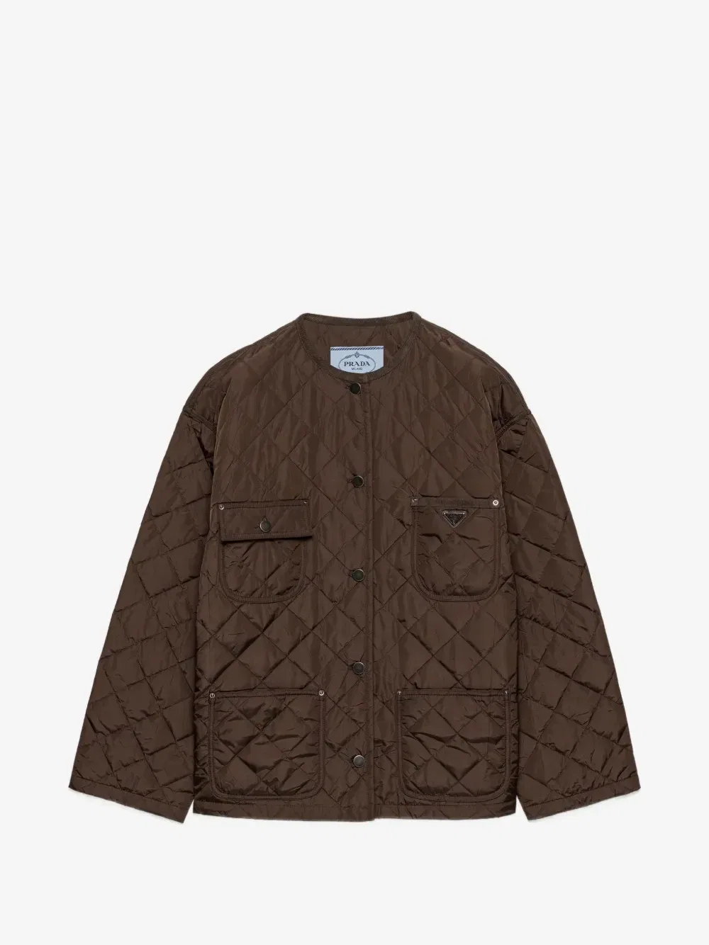 Легкая стеганая куртка из Re-Nylon Prada, коричневый
