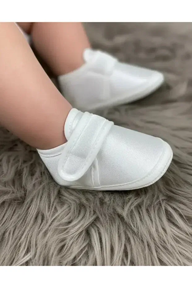Детские пинетки из атласа Beberazzi, White