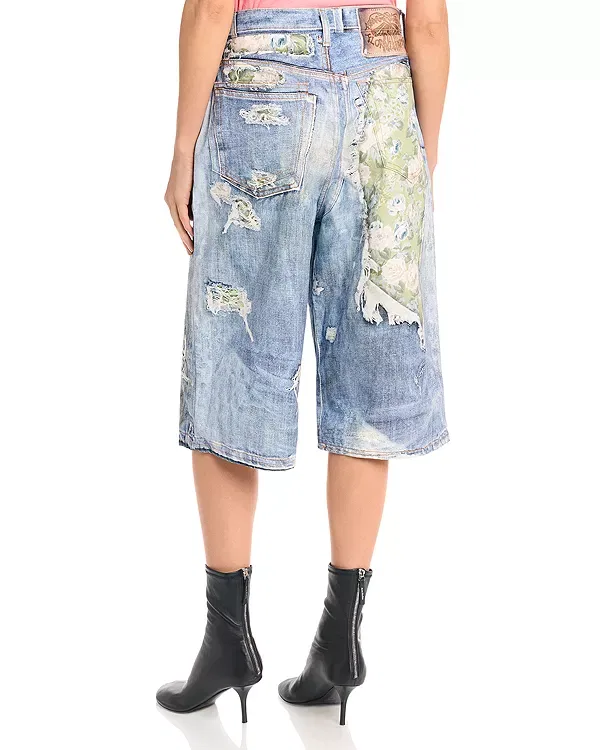 Женские шорты с принтом Acne Studios, Blue/Green — фото 3