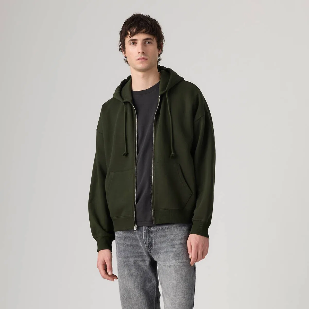 Свободная толстовка на молнии Levi's, Rosin - Green — фото 3