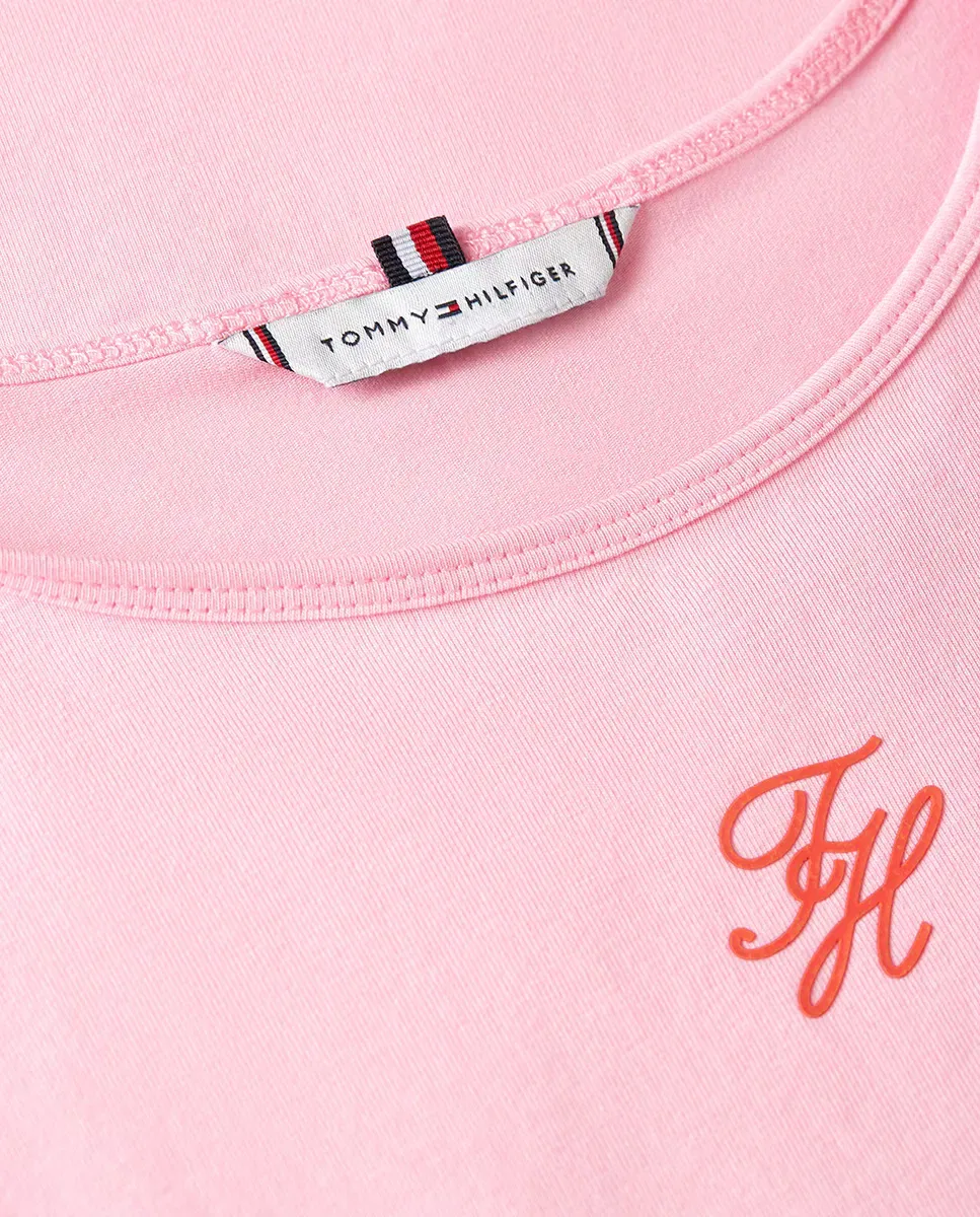 Женская футболка с принтом TH Script Tommy Hilfiger, Rosa — фото 3