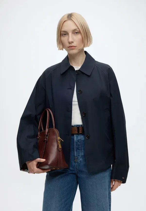 Куртка из хлопка и полиамида Cotton short jacket Tommy Hilfiger, Dark Night темно-синий — фото 4