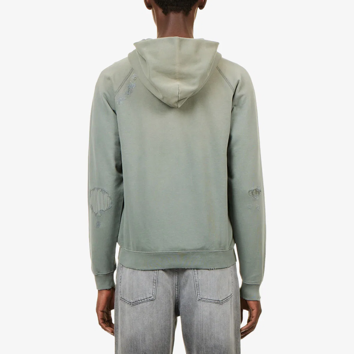Худи из хлопка на молнии с логотипом Fupiter u stamp Acne Studios, серый — фото 4