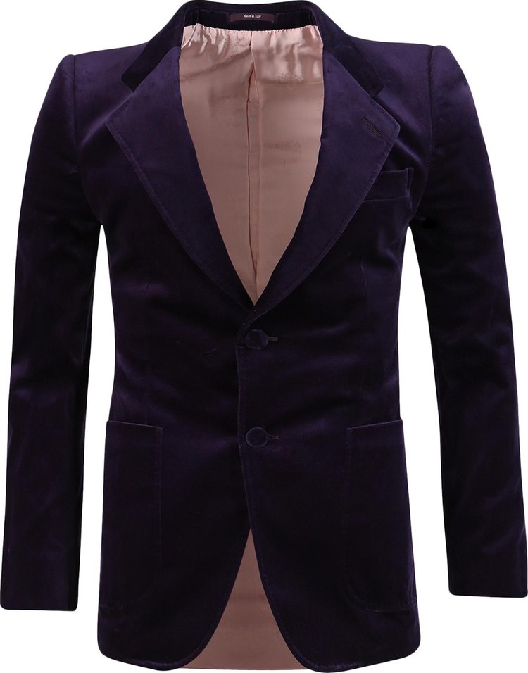 Блейзер Gucci Velvet Blazer 'Dark Purple', фиолетовый - фото