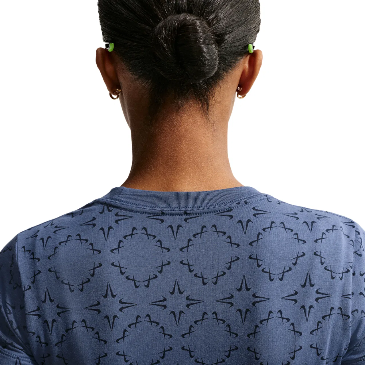 Женская футболка с принтом NSW Chill Knit Crop Nike, цвет Mystic Navy/Obsidian — фото 2