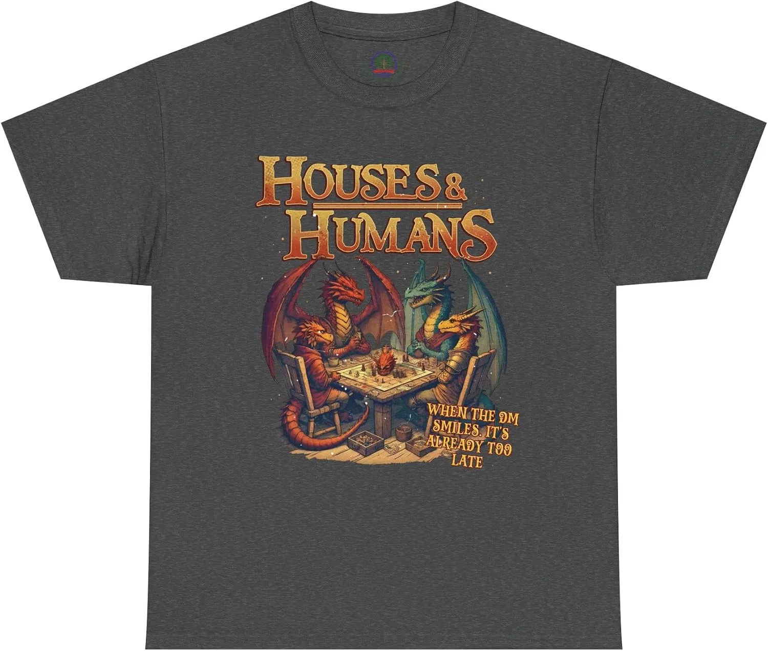 Мужская футболка с принтом Houses and Humans Role-Playing Tee, тёмно-серый меланж