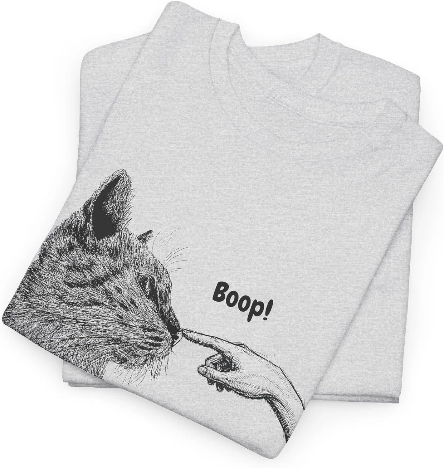 Женская футболка с принтом Boop Cat Graphic, Retro Meme Cute Pet Lover Tee, пепельный — фото 3