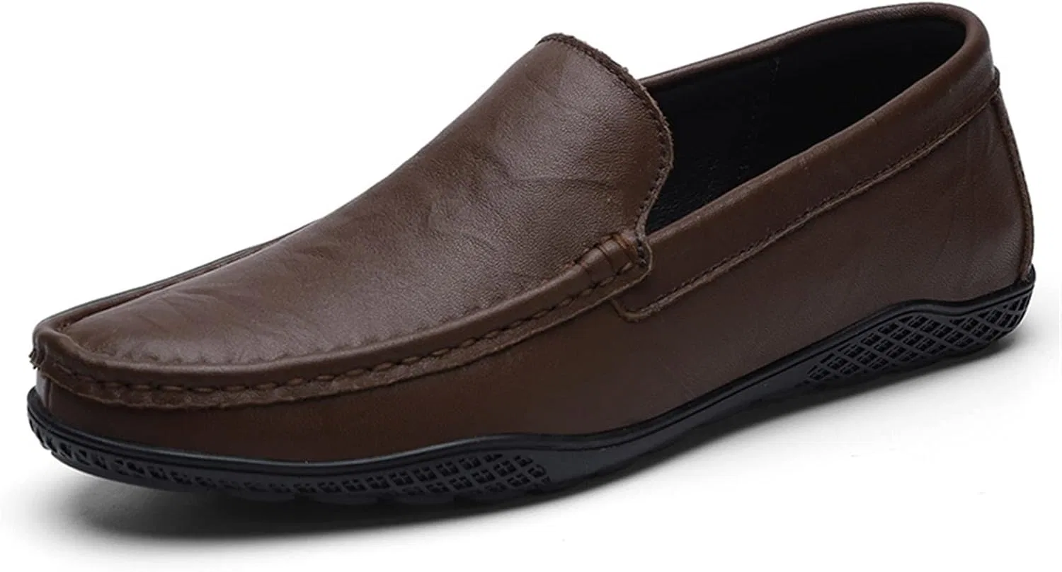 Туфли Men's shoes, comfortable leather shoes for men, casual shoes for men, minimalist all-match shoes, comfortable and breathable comfort cover for the foot, leather shoes for driving Generic, Brown