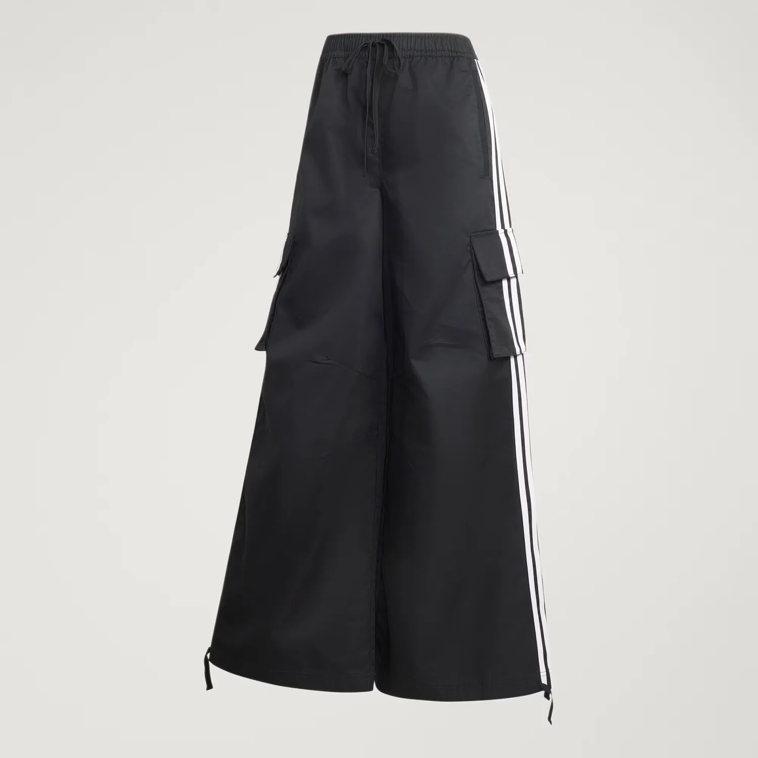 Женские брюки карго оверсайз Firebird Adilenium Twill 3-Stripes Adidas Originals, черный/белый — фото 4