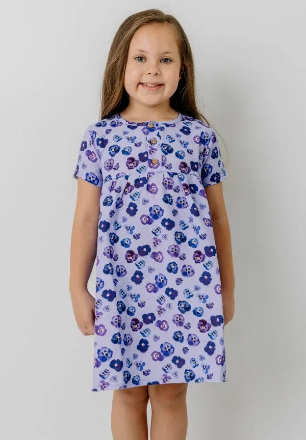 Платье с цветочным принтом Violas-dress Walkiddy, purple, фиолетовый