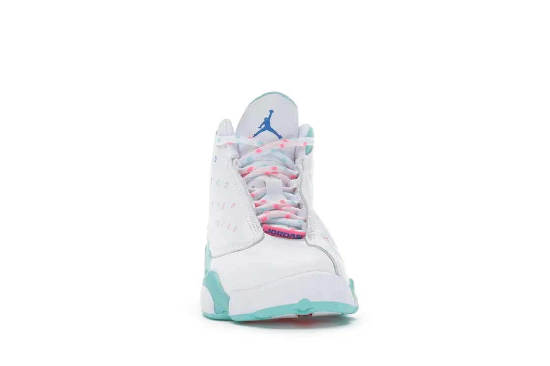 Детские кроссовки Lifestyle Jordan 13 Retro, White/Soar-Green-Pink — фото 2