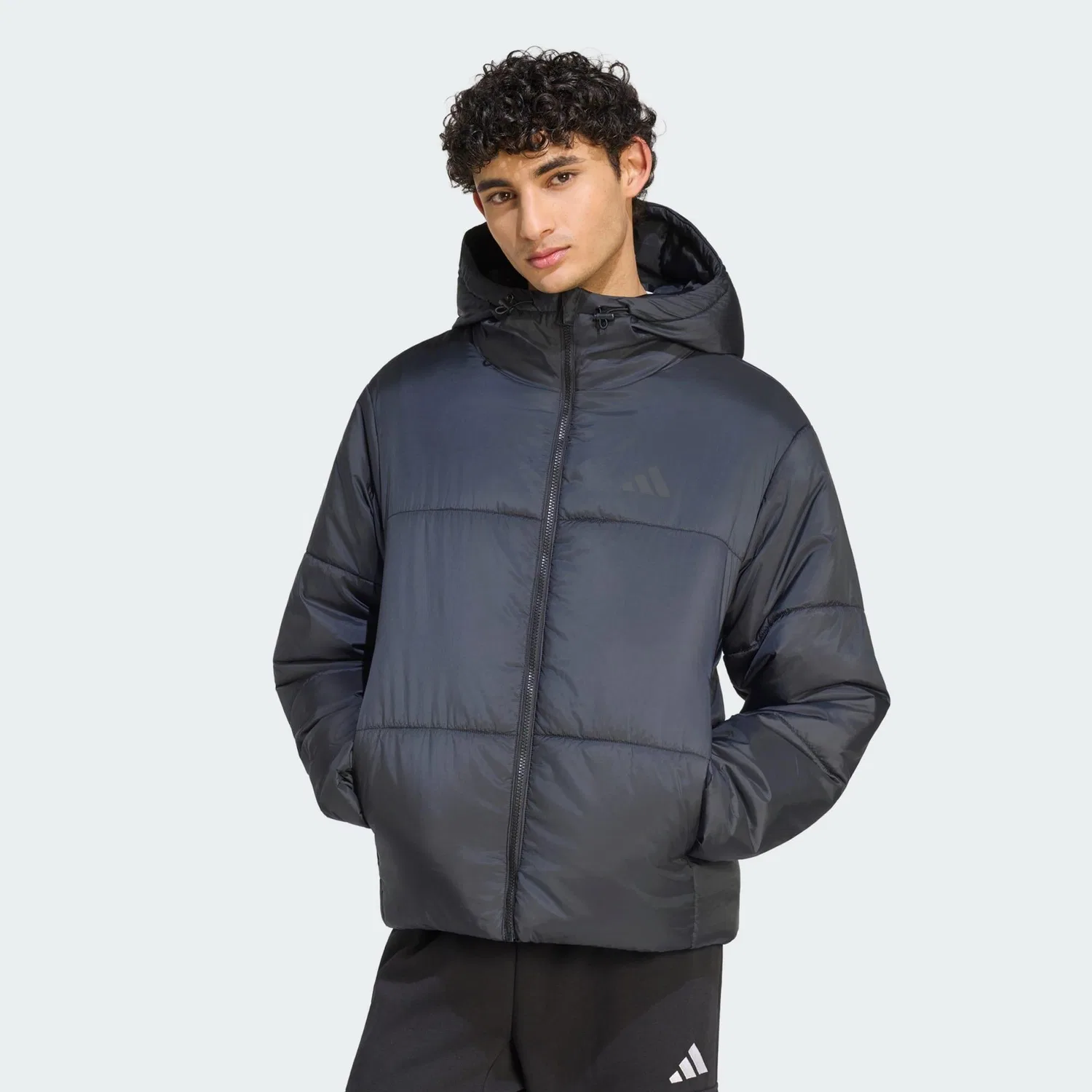Мужская утепленная куртка-пуховик Essentials Highloft Puffer Adidas, Schwarz — фото 2
