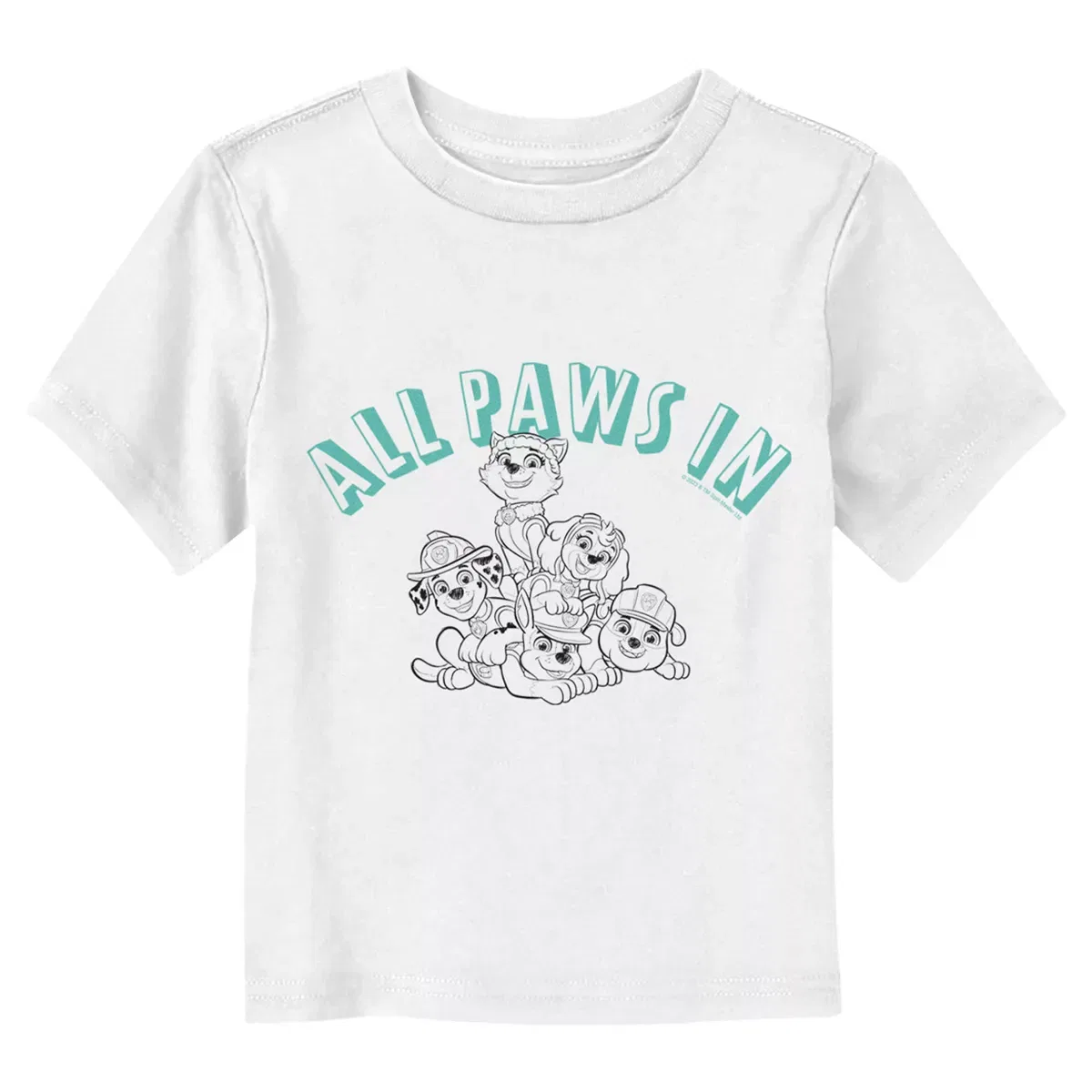 Детская футболка с принтом All Paws In Line Up PAW Patrol, White