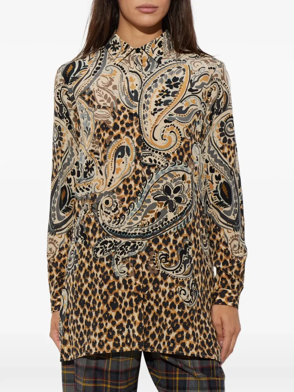 Рубашка с леопардовым узором Etro, бежевый — фото 3