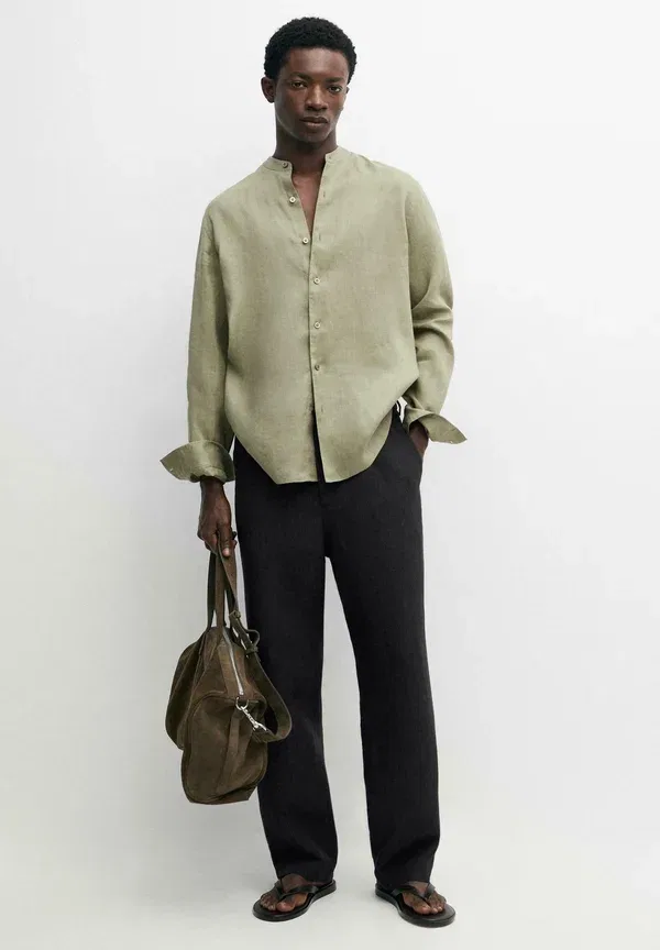 Рубашка из льна Shirt Massimo Dutti, light green, светло-зеленый — фото 2