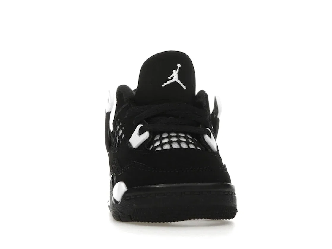 Детские кроссовки с верхом из нубука Jordan 4 Retro, Black/White/Black — фото 2