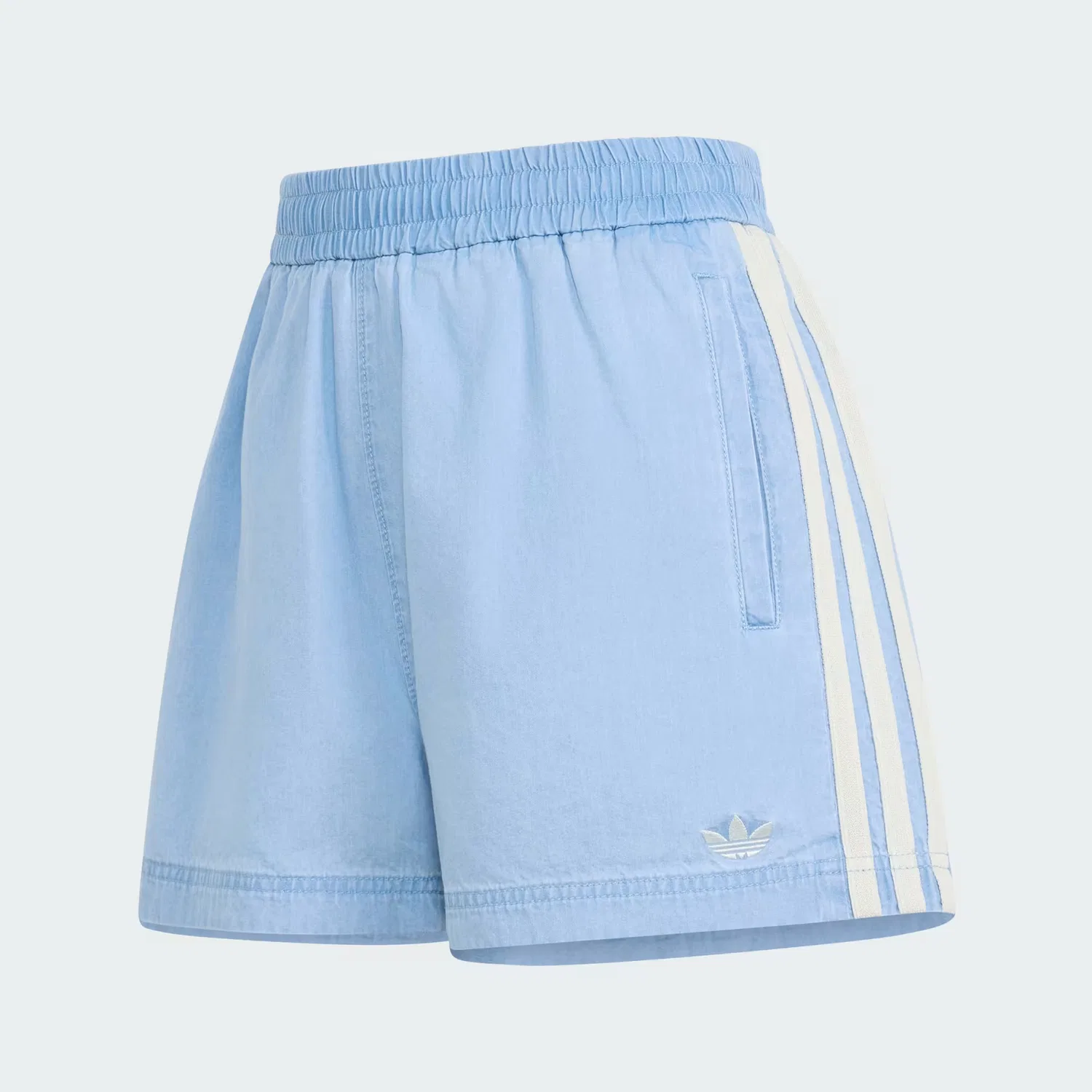 Женские джинсовые шорты с эластичным поясом Summer Glow Adidas Originals, светлый деним — фото 4