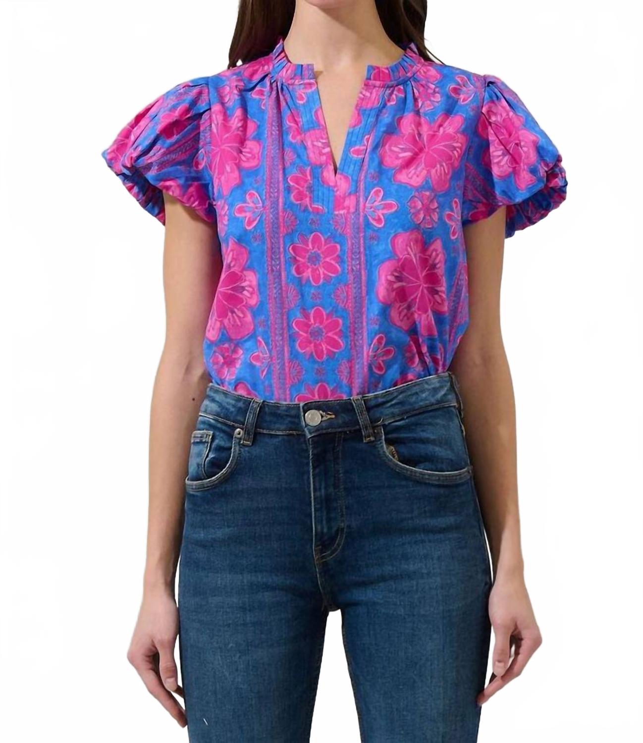 

Блузка Bethel Top в синем цвете SUGARLIPS