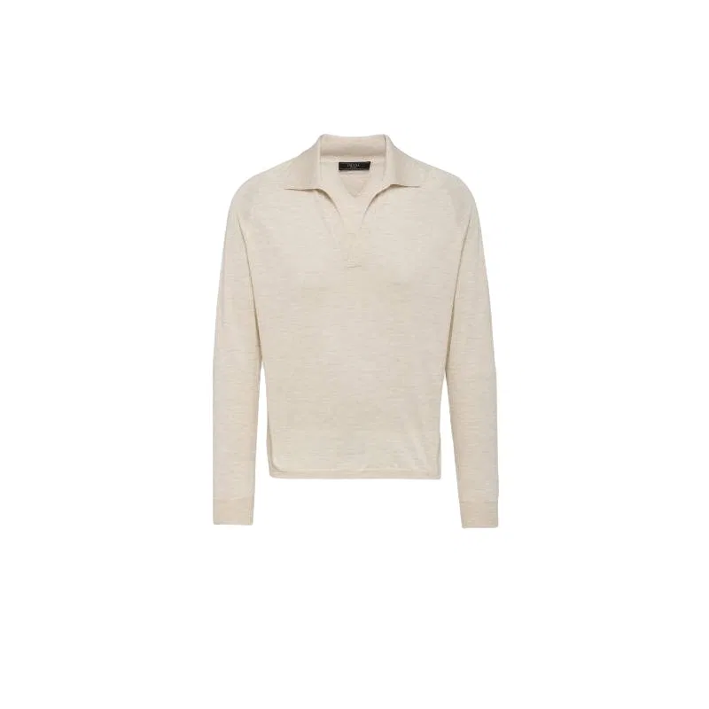 Поло с коротким рукавом, шерстяное, Prada, White