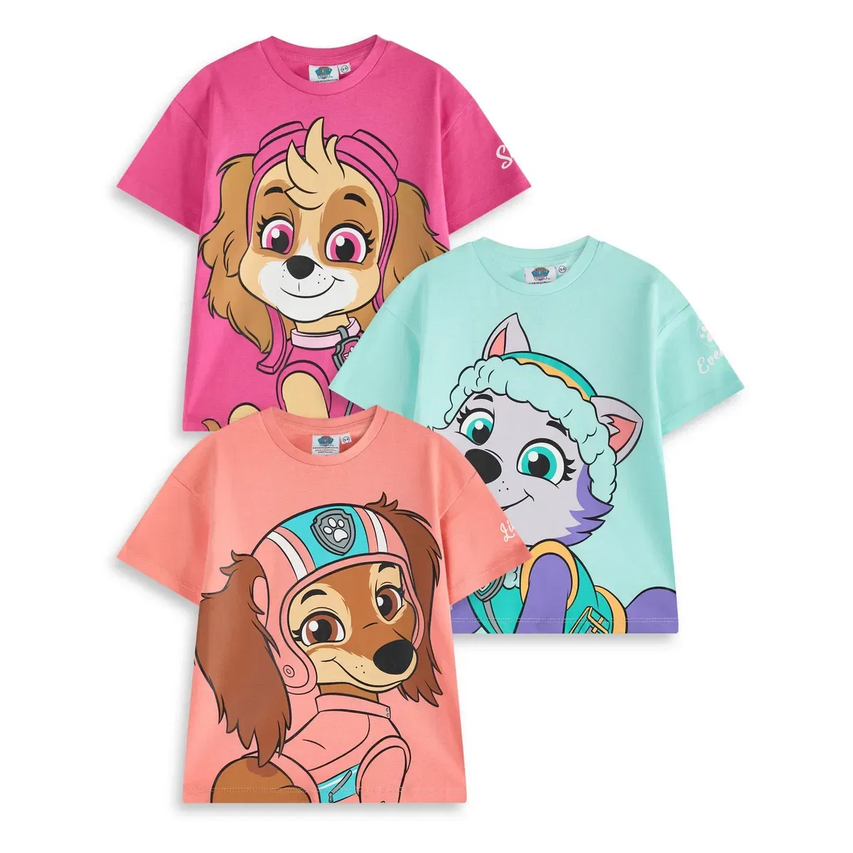 Детский мультипак из 3 футболок с коротким рукавом Skye, Everest & Liberty Paw Patrol, Multi
