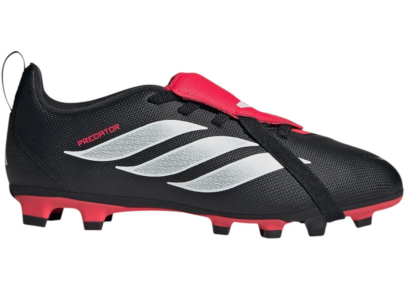 Детские бутсы Predator Club Fold-Over Tongue FG/MG Adidas, Core Black Cloud White Lucid Red