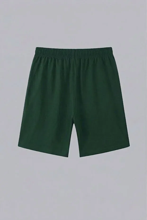 Детские шорты для девочек широкие с завязками Cm Buseyiz, Dark Green — фото 3
