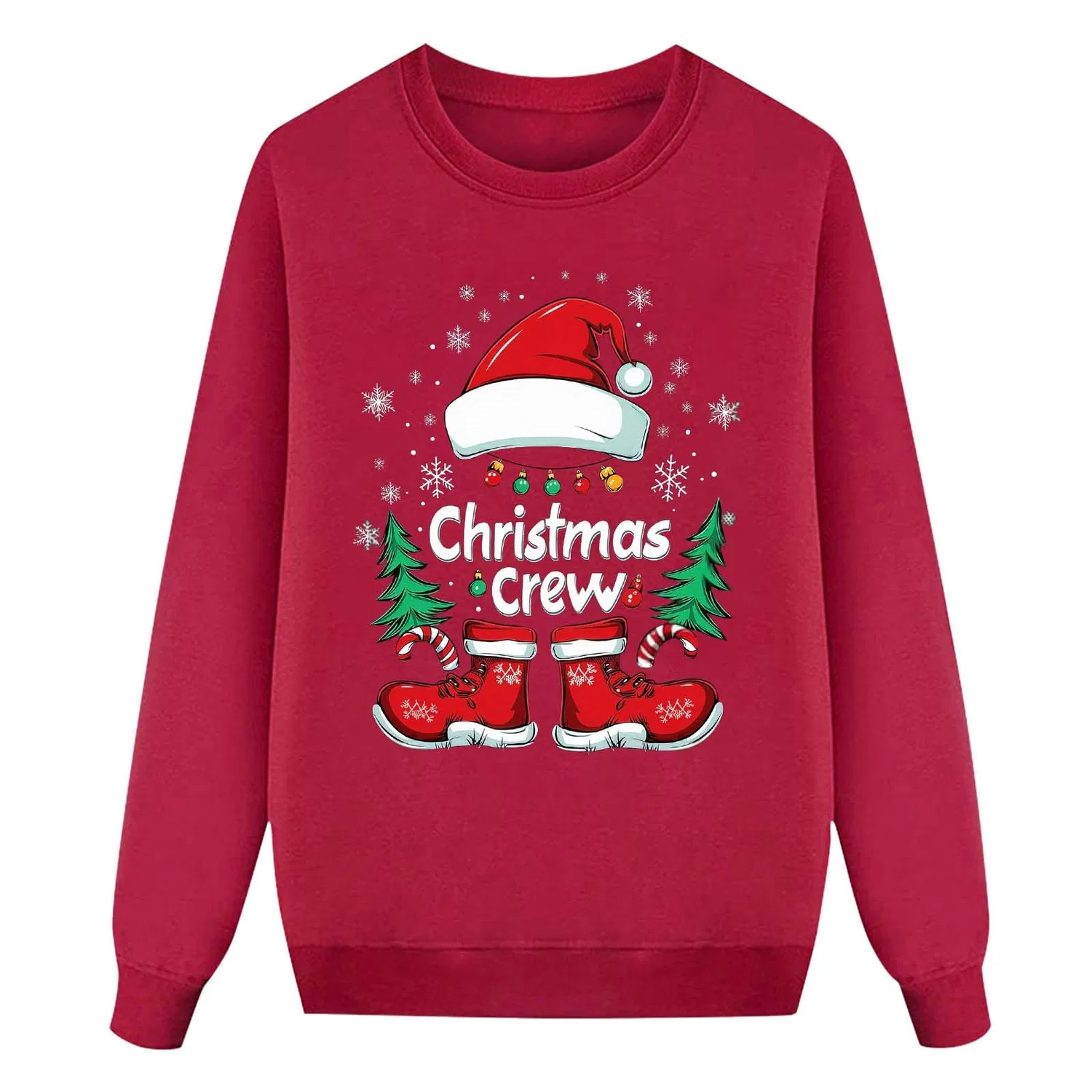 Женский свитшот с длинным рукавом с принтом оленя Family Christmas Sweater, 0410 — фото 3