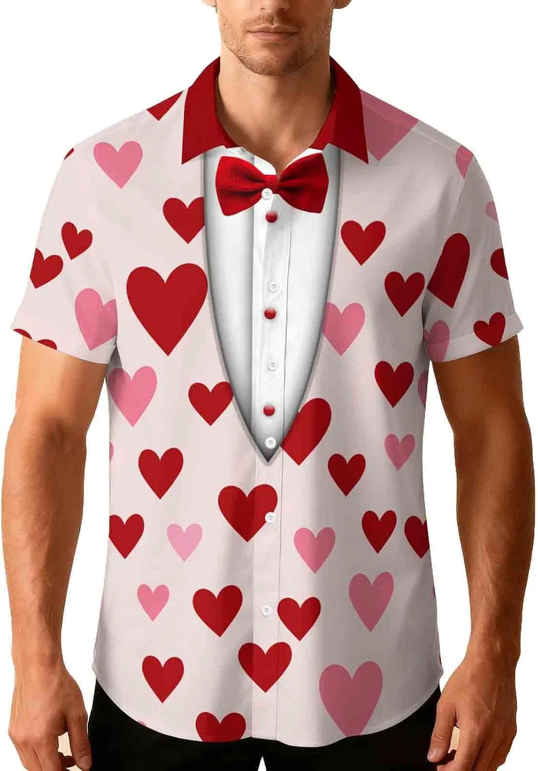 Мужская футболка с принтом Funny Tuxedo, Pink-3