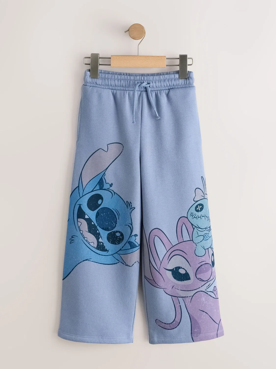 Джоггеры с принтом Lilo & Stitch, свободные Next, синие — фото 4