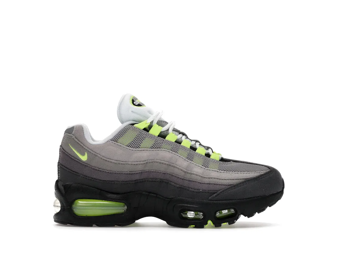 Детские кроссовки Lifestyle с большой воздушной подушкой Nike Air Max 95 Big Bubble Neon 2026 Nike, Color: Black/Neon Yellow/Cool Grey