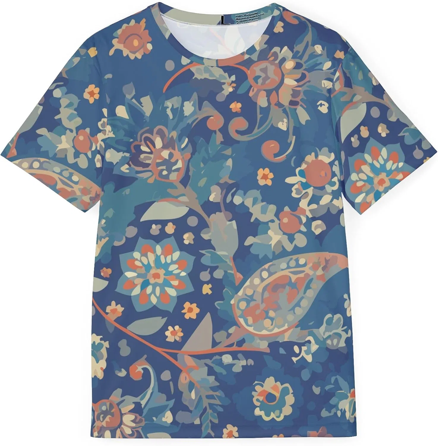 Унисекс футболка с цветочным принтом India Print, Multicolor