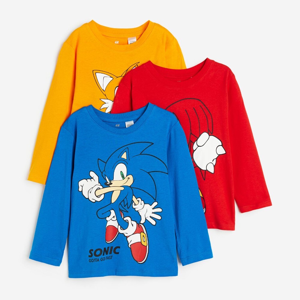 

Комплект футболок H&M Kids Sonic the Hedgehog, 3 предмета, мультиколор