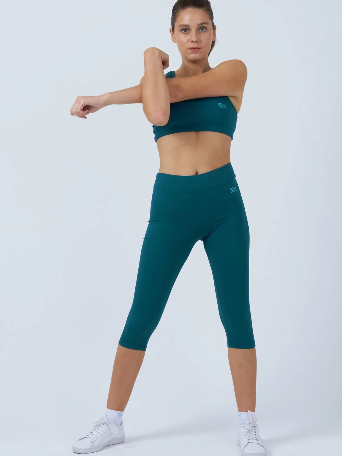 Узкие леггинсы Sportkind 3/4 Sport Leggings в цвете Бетон