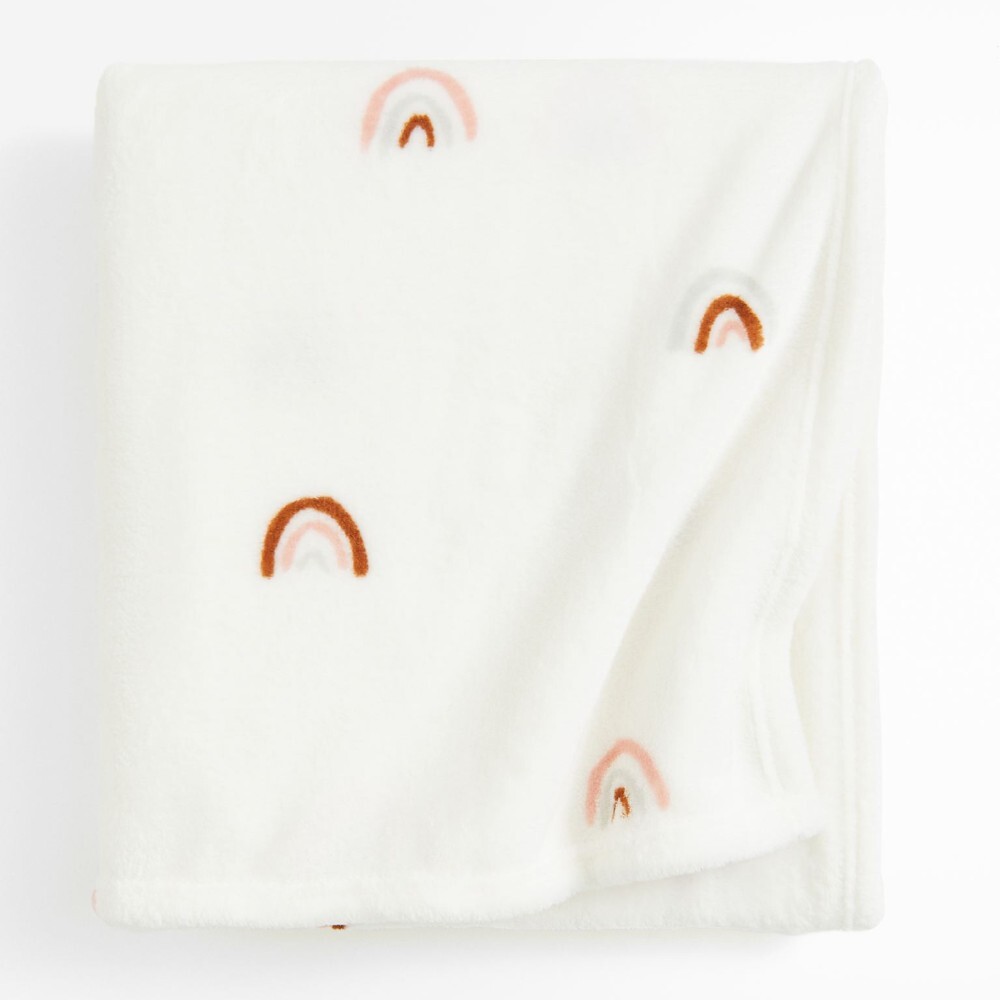 

Одеяло H&M Home Patterned Fleece Rainbow, белый