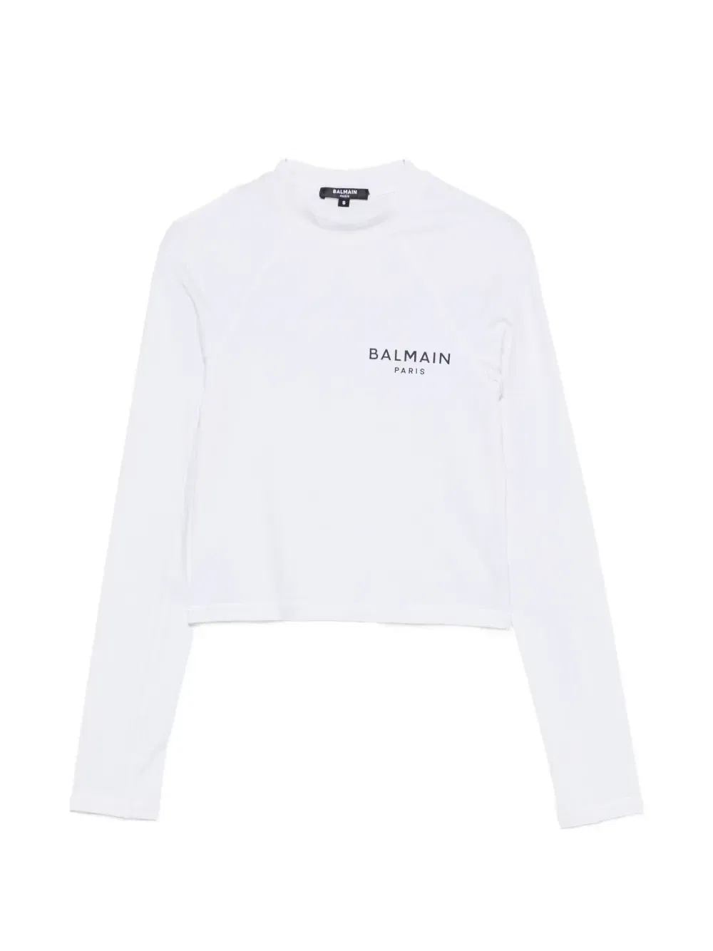 Укороченная футболка с логотипом Balmain, зеленый