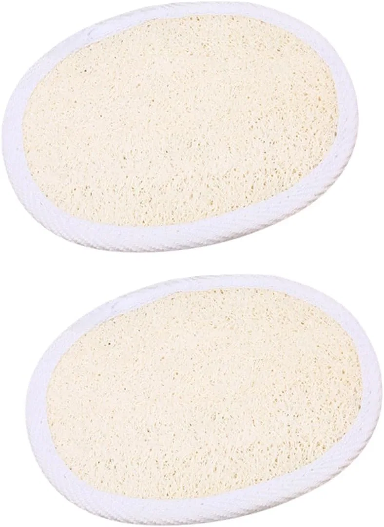 Мочалка для тела Natural Loofah с подвесом, 2 шт, VALICLUD, Beige
