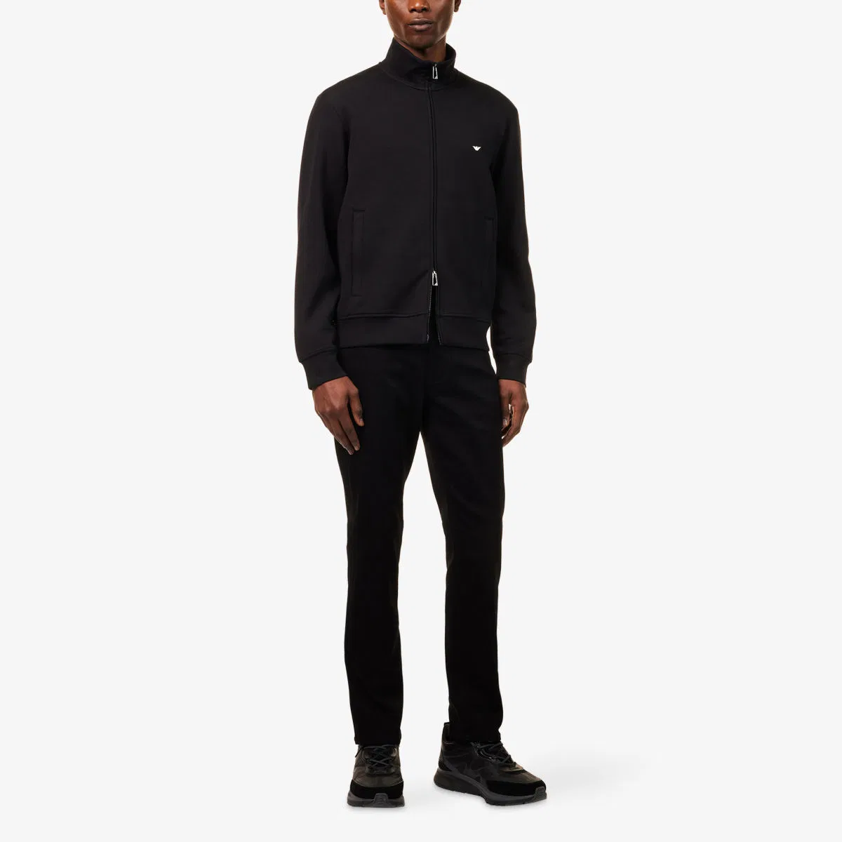 Джинсы J06 с зауженным кроем, низкой посадкой и эластичным денимом Emporio Armani, черный — фото 2