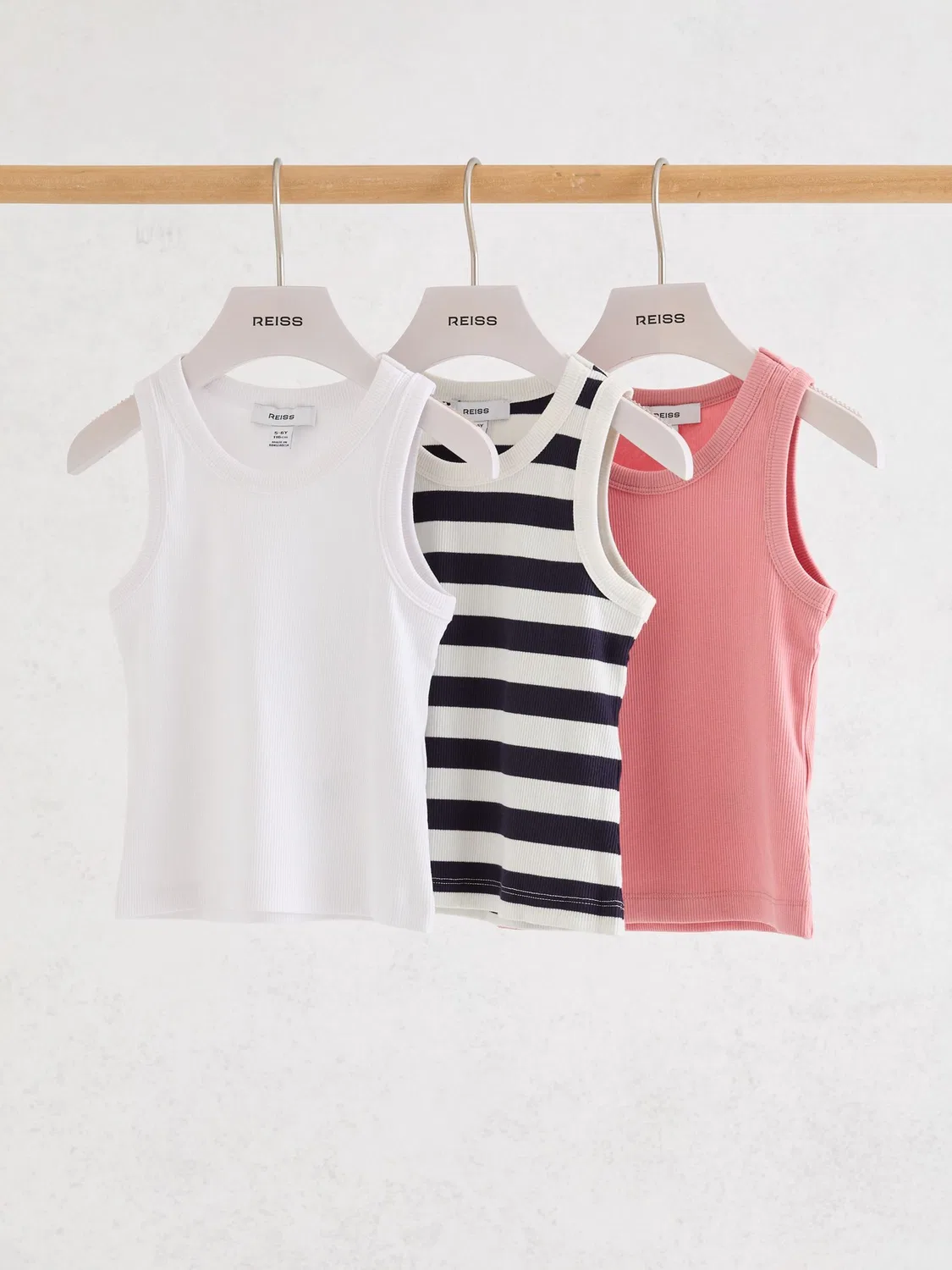 Набор из 3 топов Reiss Multi Violet, хлопок с эластаном, мультиколор — фото 2
