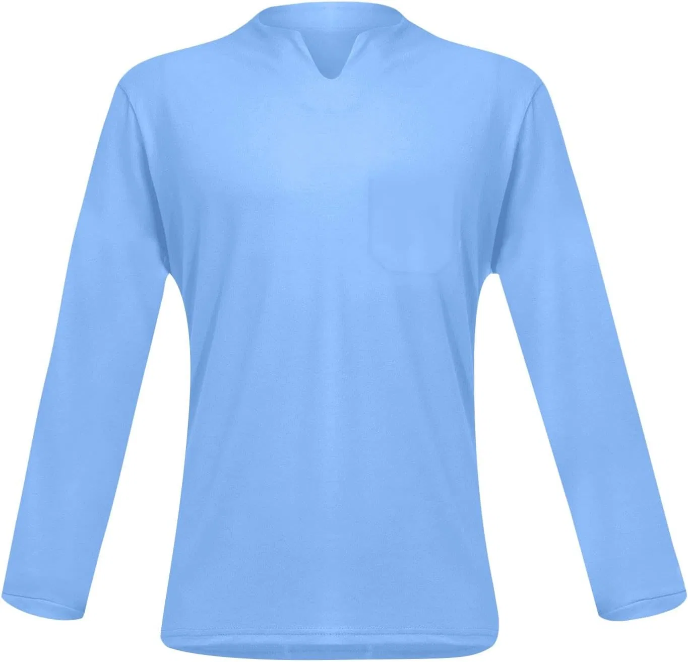 Мужская повседневная футболка с V-образным вырезом Generic, Af04-light Blue — фото 4