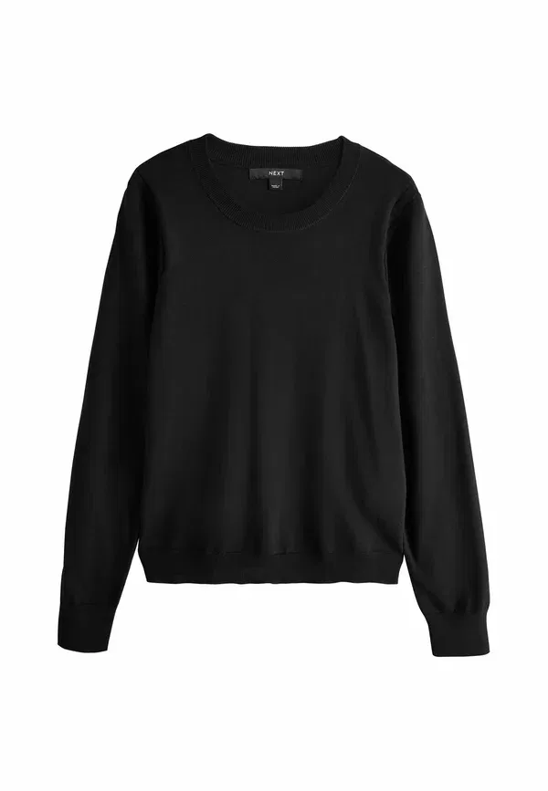 Джемпер из хлопка и вискозы Petite fit - soft touch long sleeve crew neck jumper Next, черный