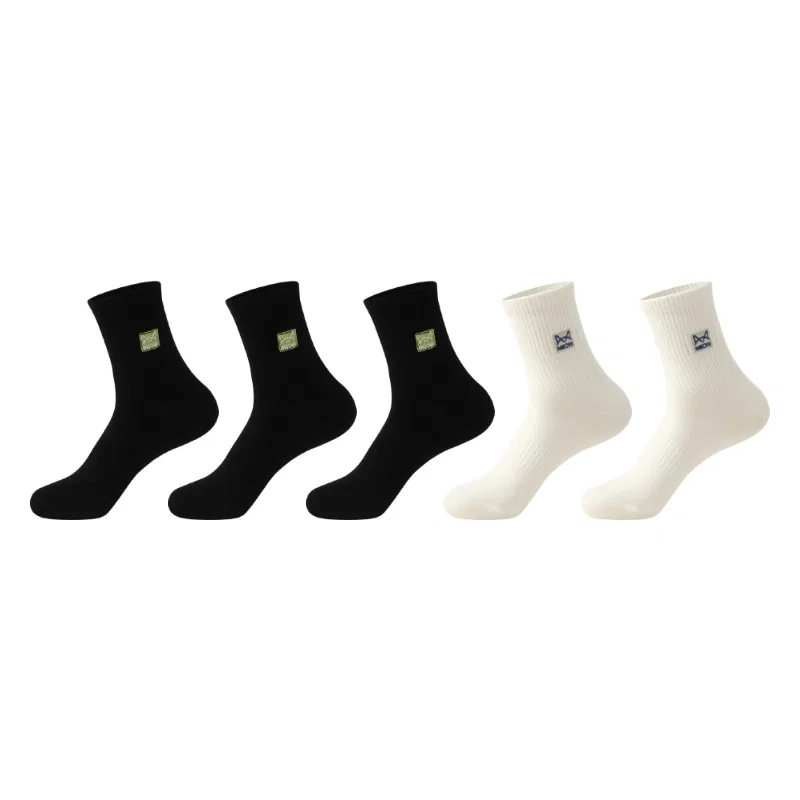 Детские носки с длинным голенищем, набор из 5 пар, Black 3+White 2, MIIOW