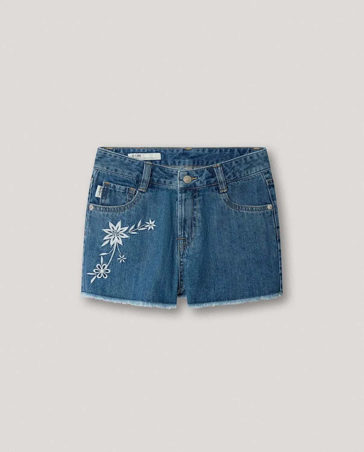 Детские шорты для девочек с вышивкой Patty Floral Pepe Jeans, Синий