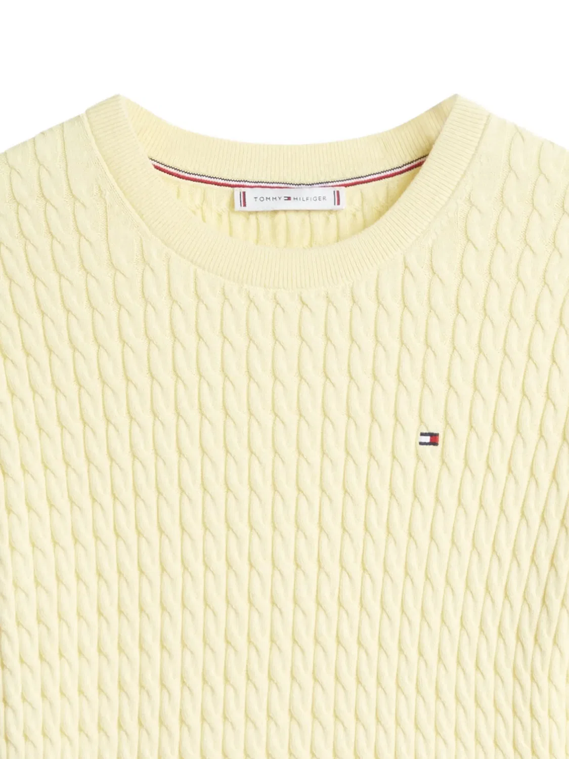 Tommy Hilfiger Хлопковый джемпер в узоре «косичка», желтый — фото 2