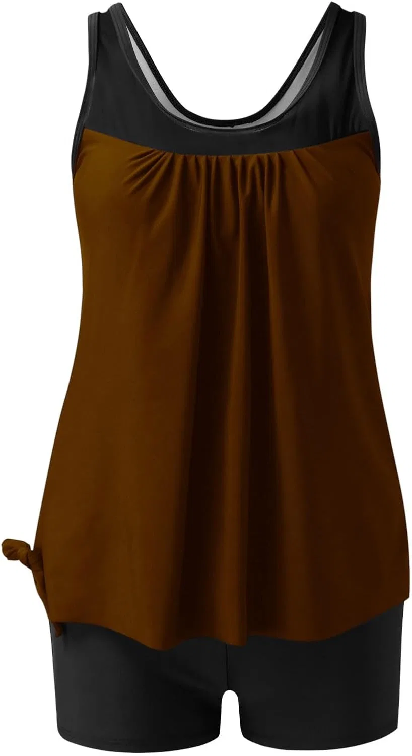 Женский танкини с утягивающим эффектом, A02 Brown — фото 4